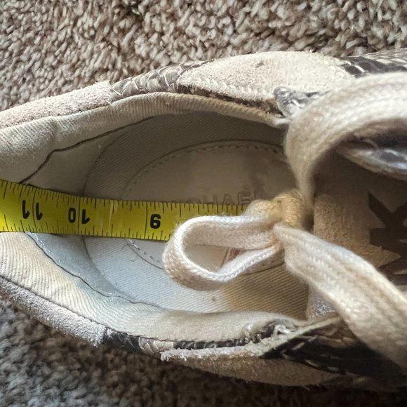 Michael Kors Women's Embellished Snake Embossed Leather Sneaker Shoes - Picture 13 of 15